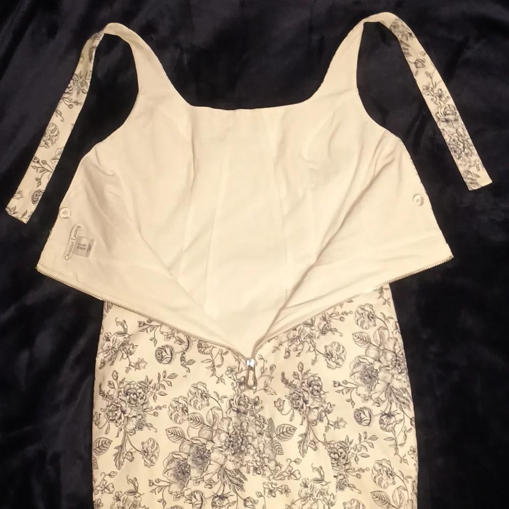 Christian Lacroix Toile De Jouy Dress - Size 0 - Classic French Floral Design - Picture 6 of 12
